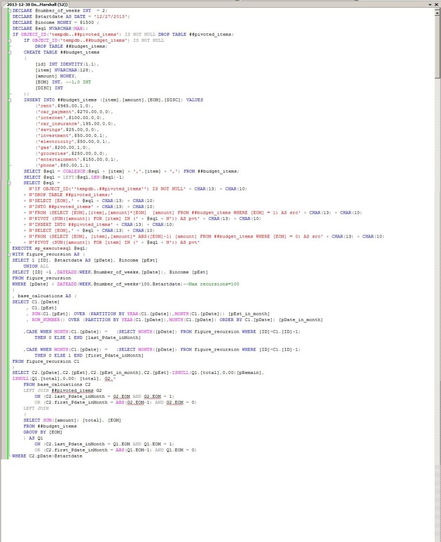 2013-12-30 Budget SQL Part01